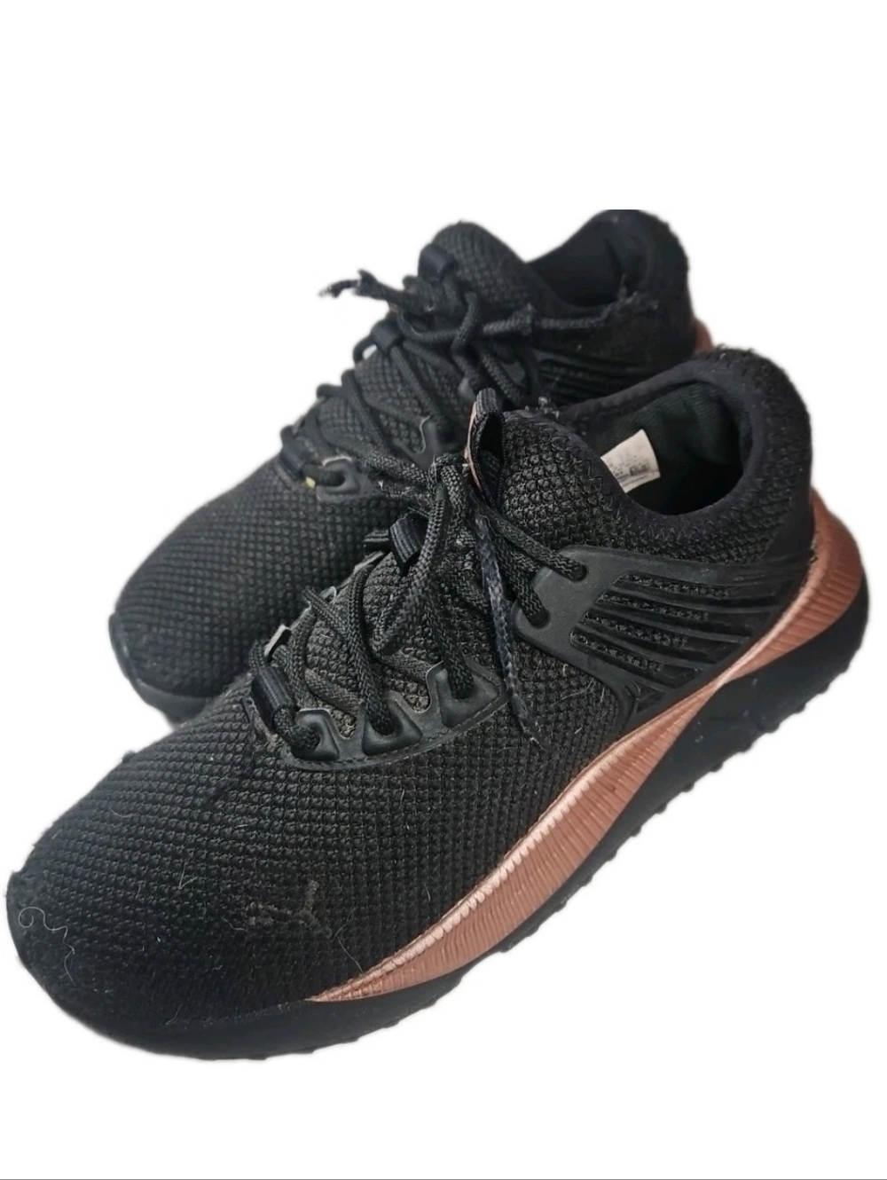 Puma Women Sz:7.5 Pacer Future Lux Blk Rose Gold Run Jog Chic Walk Cyber Gym(7B